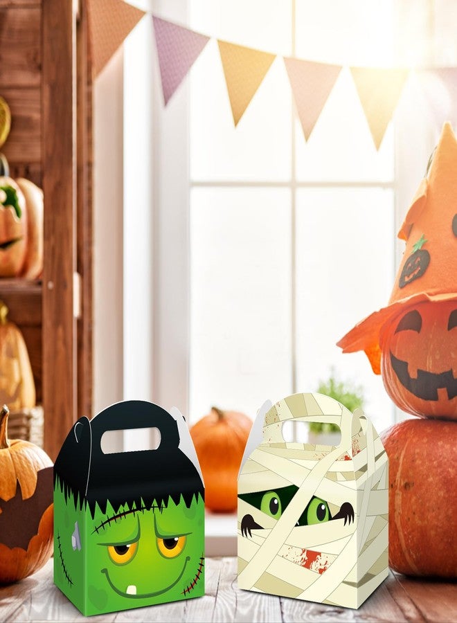 WEEPA 24 Pcs Halloween Treat Boxes Trick or Treat Candy Boxes Cardboard Paper Boxes with Handles for Halloween Party Favor Supplies - Image 2